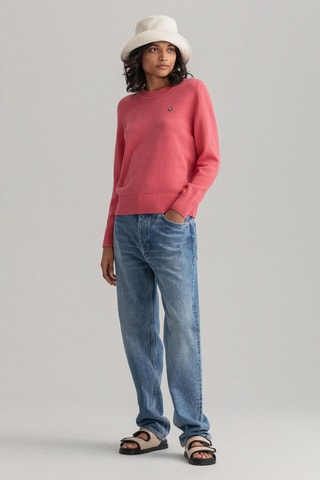 Pull regular en coton biologique - Rose