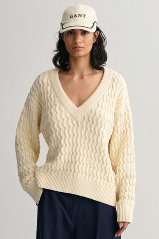 Gilet relaxed en coton biologique - Crème