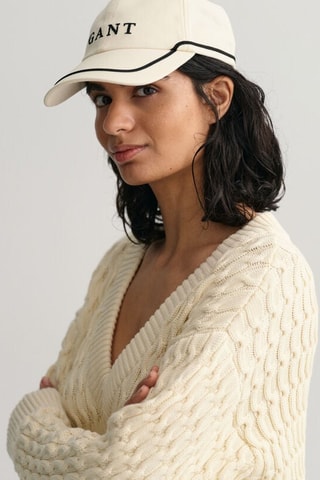 Gilet relaxed en coton biologique - Crème