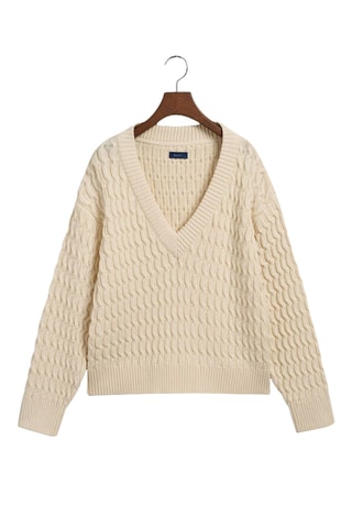 Gilet relaxed en coton biologique - Crème