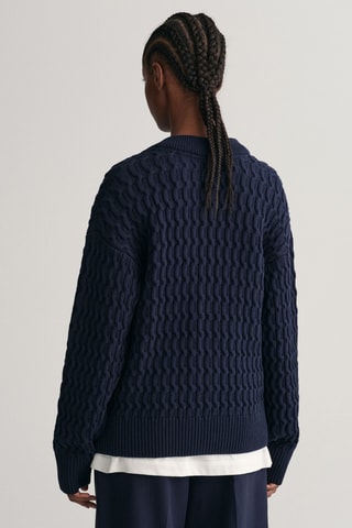 Gilet relaxed en coton biologique - Bleu marine