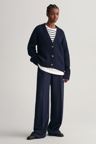 Gilet relaxed en coton biologique - Bleu marine