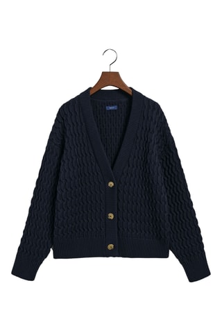 Gilet relaxed en coton biologique - Bleu marine