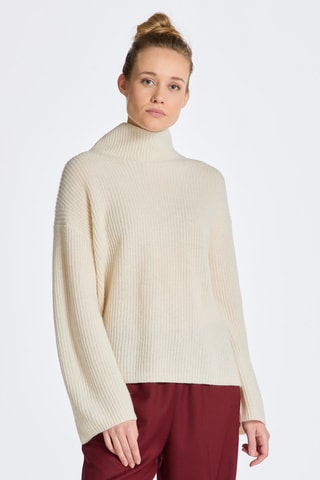 Pull relaxed en laine - Crème