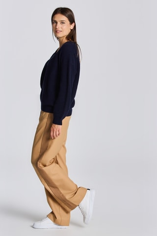 Pull relaxed en laine - Bleu marine