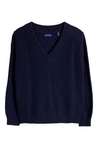 Pull relaxed en laine - Bleu marine