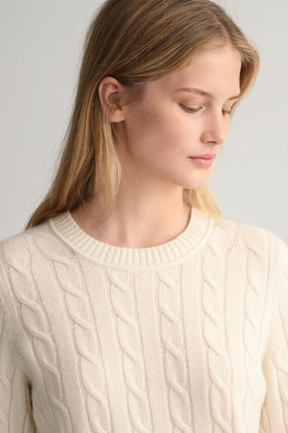 Pull regular en laine - Crème