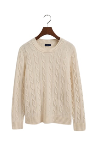 Pull regular en laine - Crème