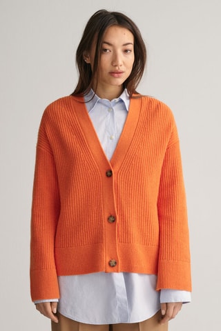 Gilet relaxed en laine - Orange