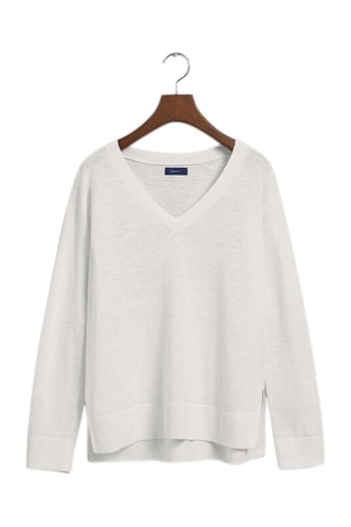 Pull relaxed en soie - Blanc cassé