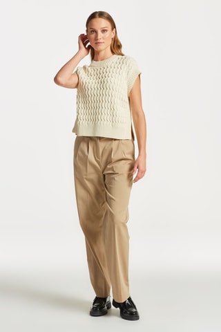 Gilet relaxed en coton biologique - Crème