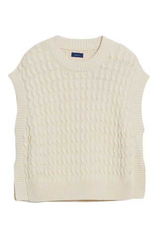 Gilet relaxed en coton biologique - Crème