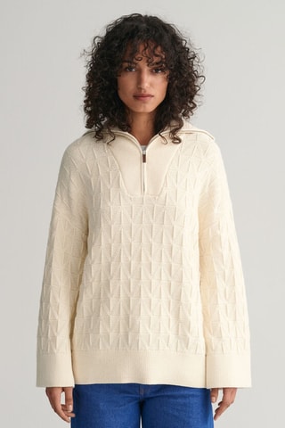 Pull relaxed en laine mérinos - Crème