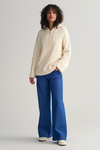 Pull relaxed en laine mérinos - Crème