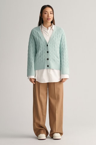 Gilet relaxed en laine mérinos - Turquoise