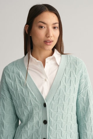 Gilet relaxed en laine mérinos - Turquoise