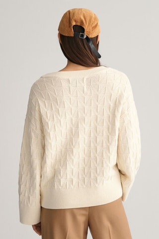 Pull relaxed en laine mérinos - Crème