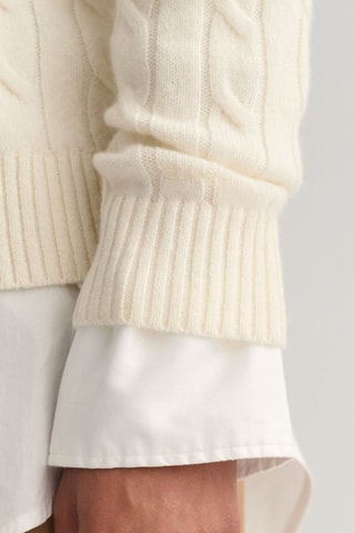 Pull regular en laine - Crème