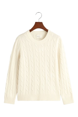 Pull regular en laine - Crème