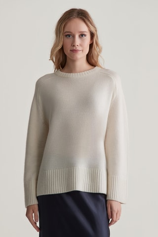 Pull relaxed en cachemire - Crème