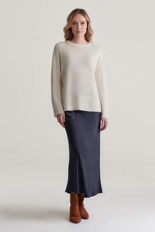 Pull relaxed en cachemire - Crème