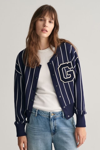 Gilet oversize en coton biologique - Bleu marine