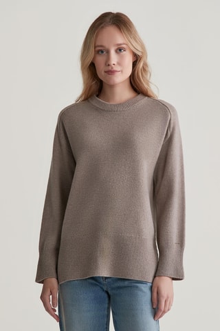 Pull relaxed en laine - Beige