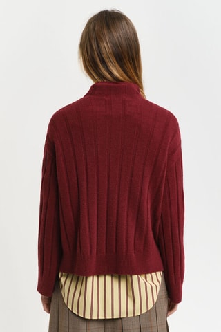 Pull relaxed en laine - Bordeaux