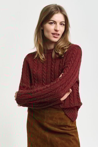 Pull regular en laine - Bordeaux