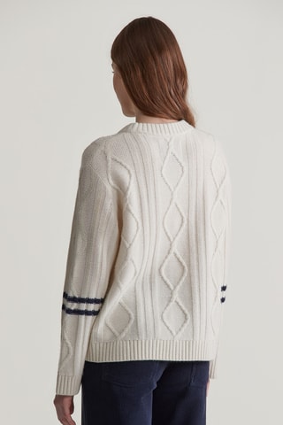 Pull relaxed en laine - Crème