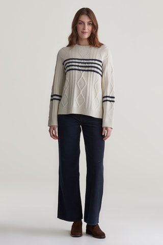 Pull relaxed en laine - Crème