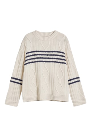 Pull relaxed en laine - Crème