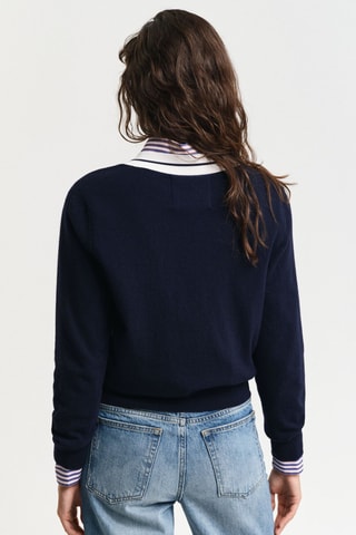 Pull regular en laine - Bleu marine