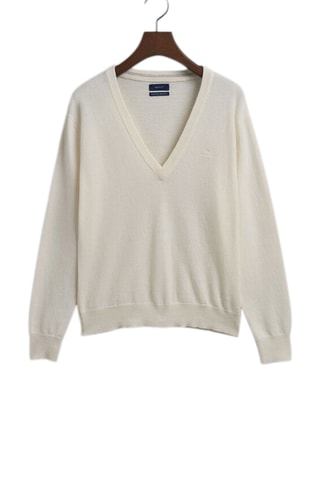 Pull relaxed en laine - Crème