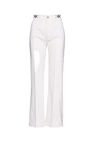 Jean taille haute en coton biologique - Écru