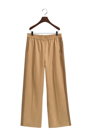 Pantalon wide legs en laine - Beige