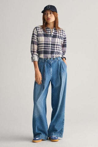 Chemise regular en soie - Bleu