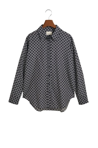 Chemise relaxed en soie - Bleu marine