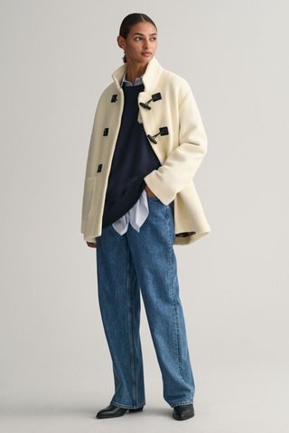 Duffle-coat en laine - Crème