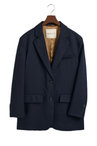 Blazer oversize en laine - Bleu marine