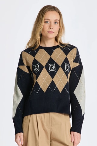 Pull regular en laine - Bleu marine