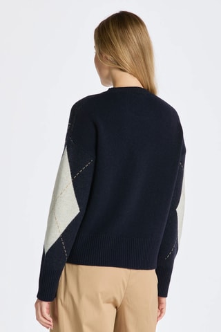 Pull regular en laine - Bleu marine
