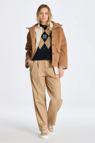 Pull regular en laine - Bleu marine