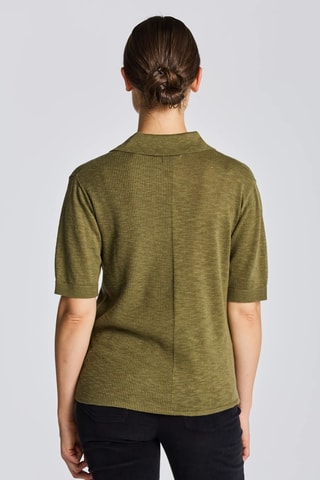 Pull relaxed en soie - Vert olive