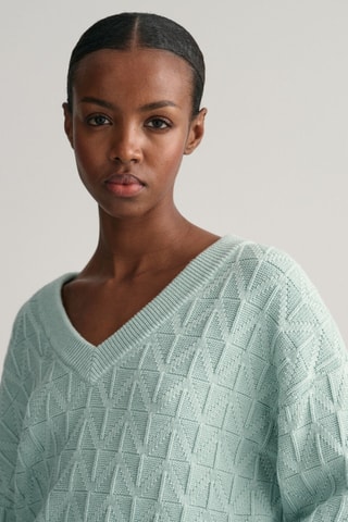 Pull relaxed en laine mérinos - Turquoise