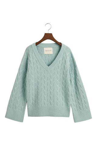 Pull relaxed en laine mérinos - Turquoise