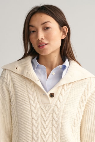 Pull relaxed en laine mérinos - Crème