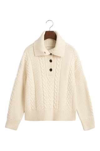 Pull relaxed en laine mérinos - Crème