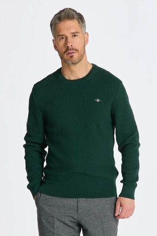 Pull regular en coton biologique - Vert foncé