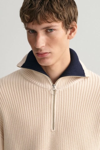 Pull relaxed en coton biologique - Beige